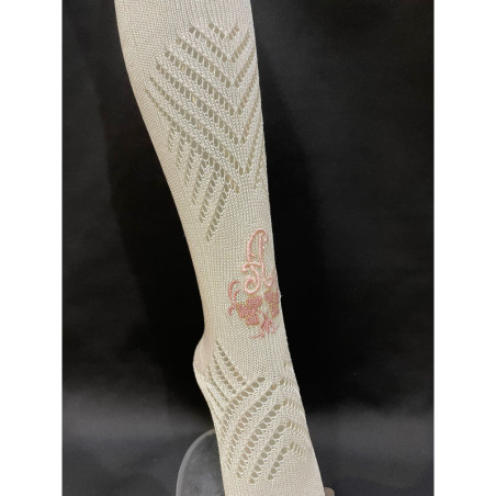 Comprar Medias Mujer ECO5 Inicial Bordada Crema/Blanco Online