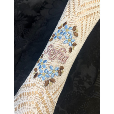 Comprar Medias Mujer Premium 2 Nombre Bordado Crema/Blanco Online