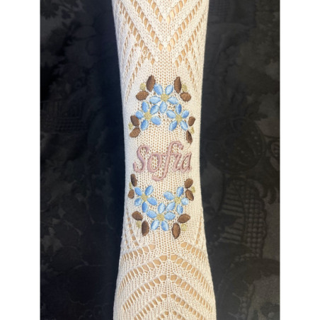 Comprar Medias Mujer Premium 2 Nombre Bordado Crema/Blanco Online