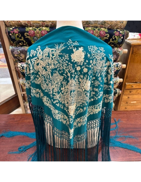 Mantón aguamarina